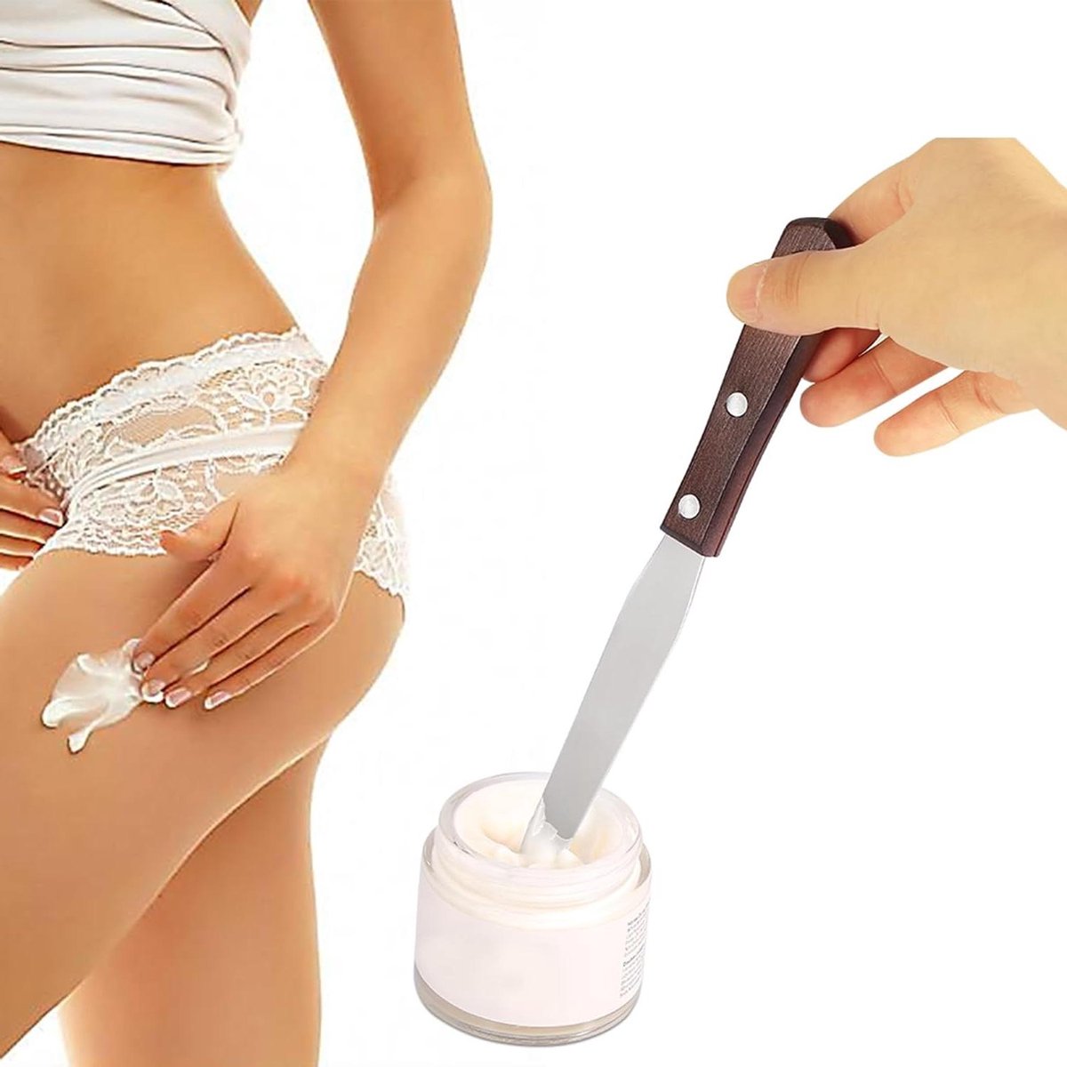 Wax Spatel - Ontharingsapplicator - Huidverzorging - Herbruikbaar Roestvrij Staal - 18.5 cm Lengte - Zilver