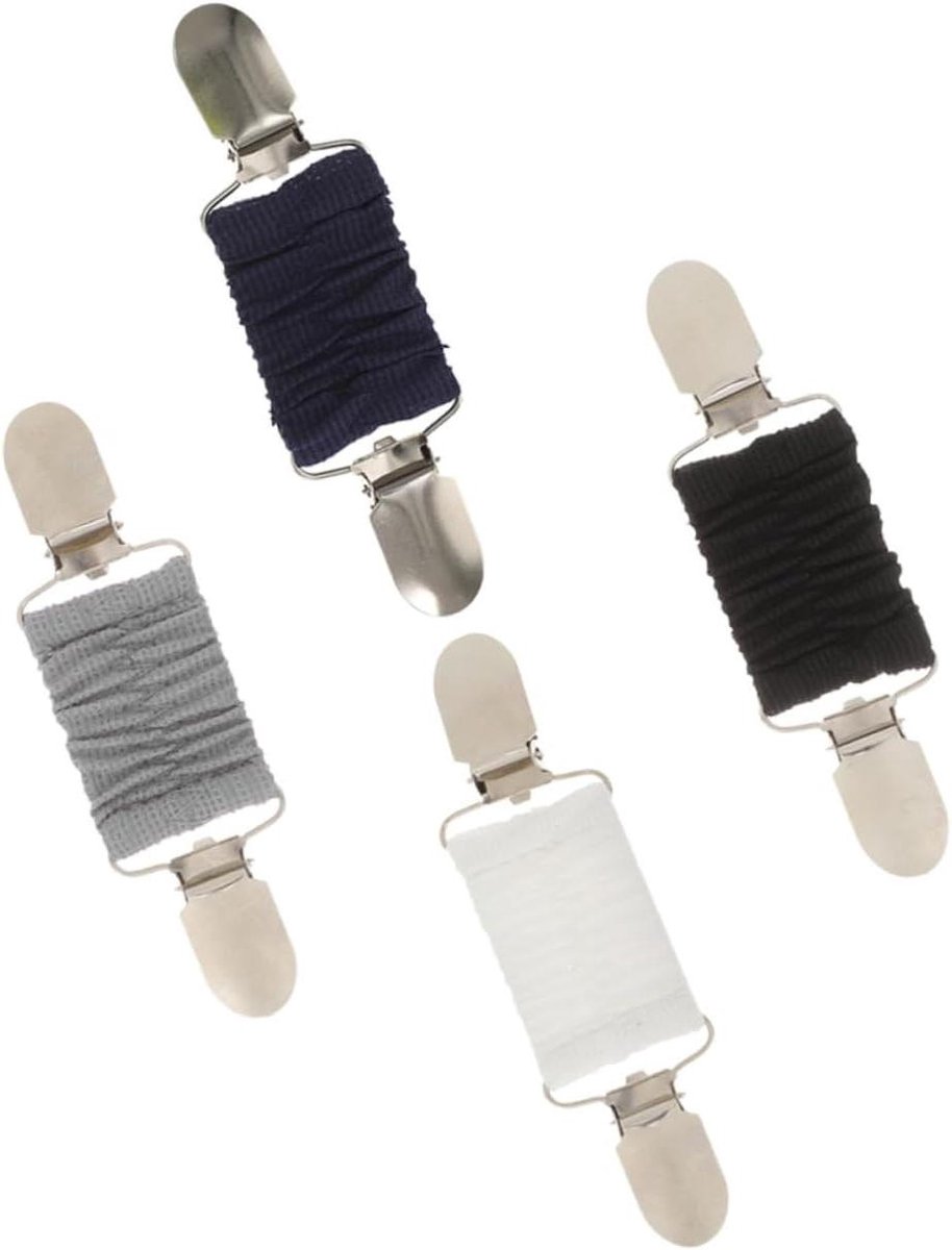Vest Clips - Trui Sluitingen - Kleding Fixeren - Elastisch Cinch Ontwerp - 4 Stuks - Zwart
