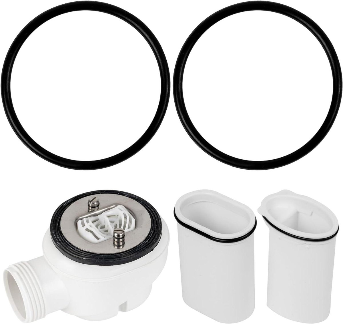 Dichting Set - Afvoerring Pakking - Sanitair Onderhoud - Specifieke Pasvorm - 2 Stuks - Zwart
