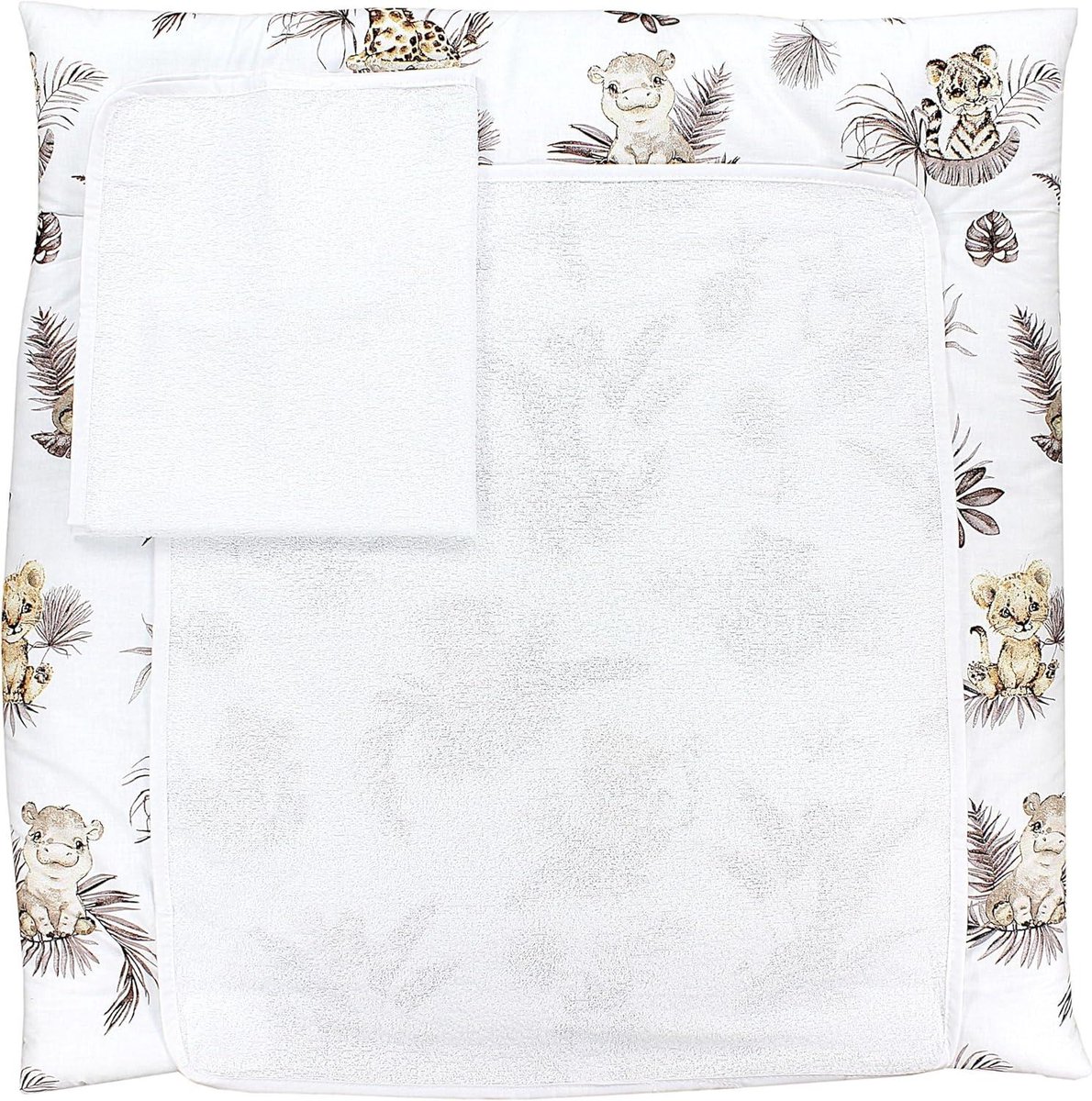 Baby Verschoonmat - Comfortabel Matje - Baby Verzorgen - Set van 2 - 75 x 85 cm - Leeuwenbladeren Beige