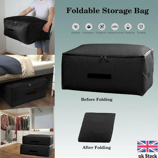 Opbergzakken met Handvat - Dekbedtas Kleding - Ruimte Besparen - Waterdicht PU Coating - 60 x 28 x 40 cm — afbeelding 3