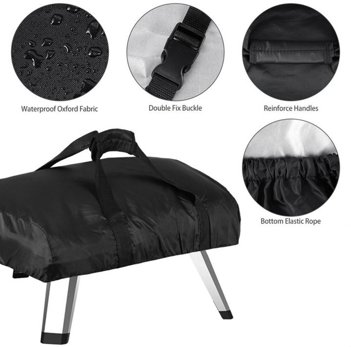 Pizzaovenhoes voor Ooni Koda 12 Gas Pizzaoven – Waterdicht 210D Oxford Stof – Winddicht – Comfortabele Handgreep – 63 x 41 x 16 cm – 1 Stuk – Zwart – foto 3