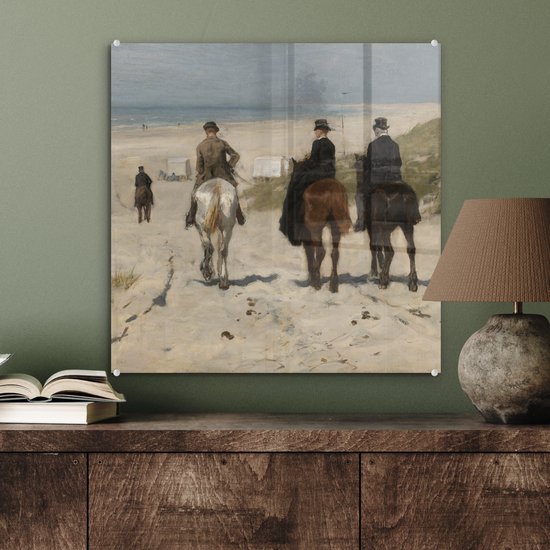 Peinture sur verre - Balade matinale le long de la plage - Peinture d'Anton Mauve - 50x50 cm - Peintures sur Verre Peintures - Photo sur Glas