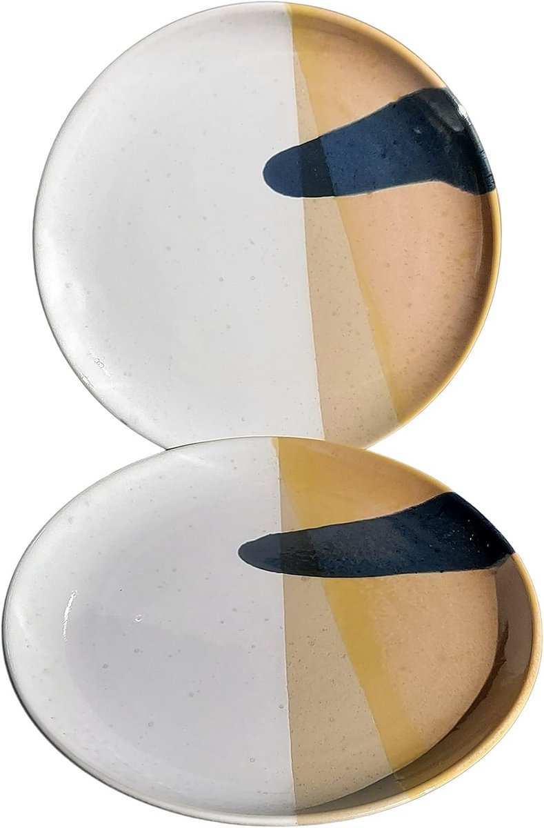 Set van 2 Grote Aardewerk Dinerborden 29 cm - Magnetron- en Vaatwasmachinebestendig