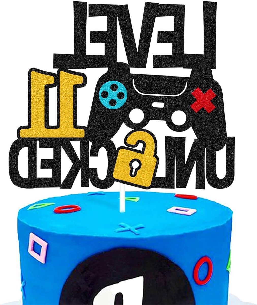 Freestanding Cake Topper Game Controller voor 11e Verjaardag - Decoratie met Video Games en Filmthema voor Mannen en Vrouwen