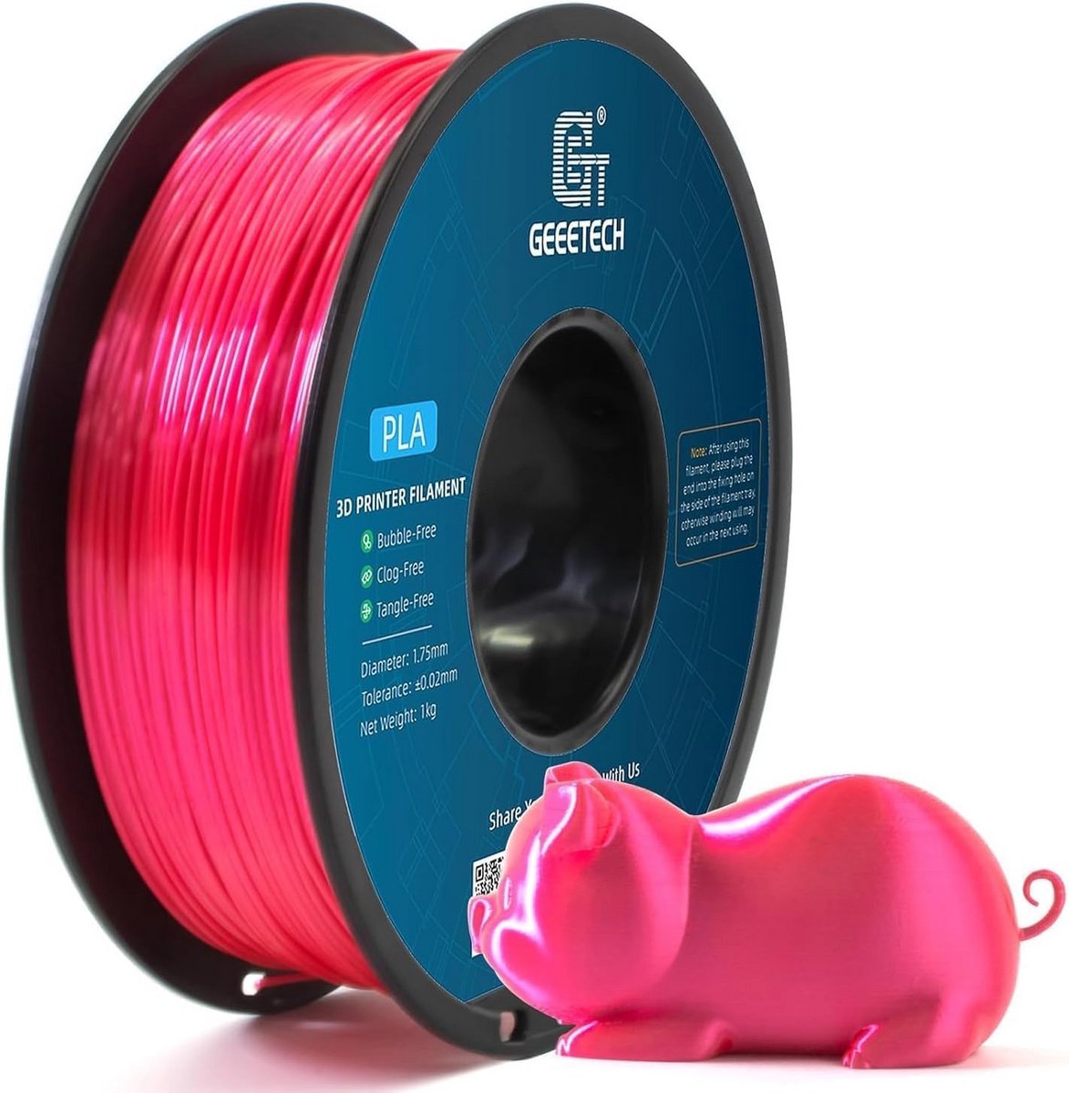 3D Printer Filament PLA 1,75 mm Zijde (Silk) Magenta 1 kg Spoel