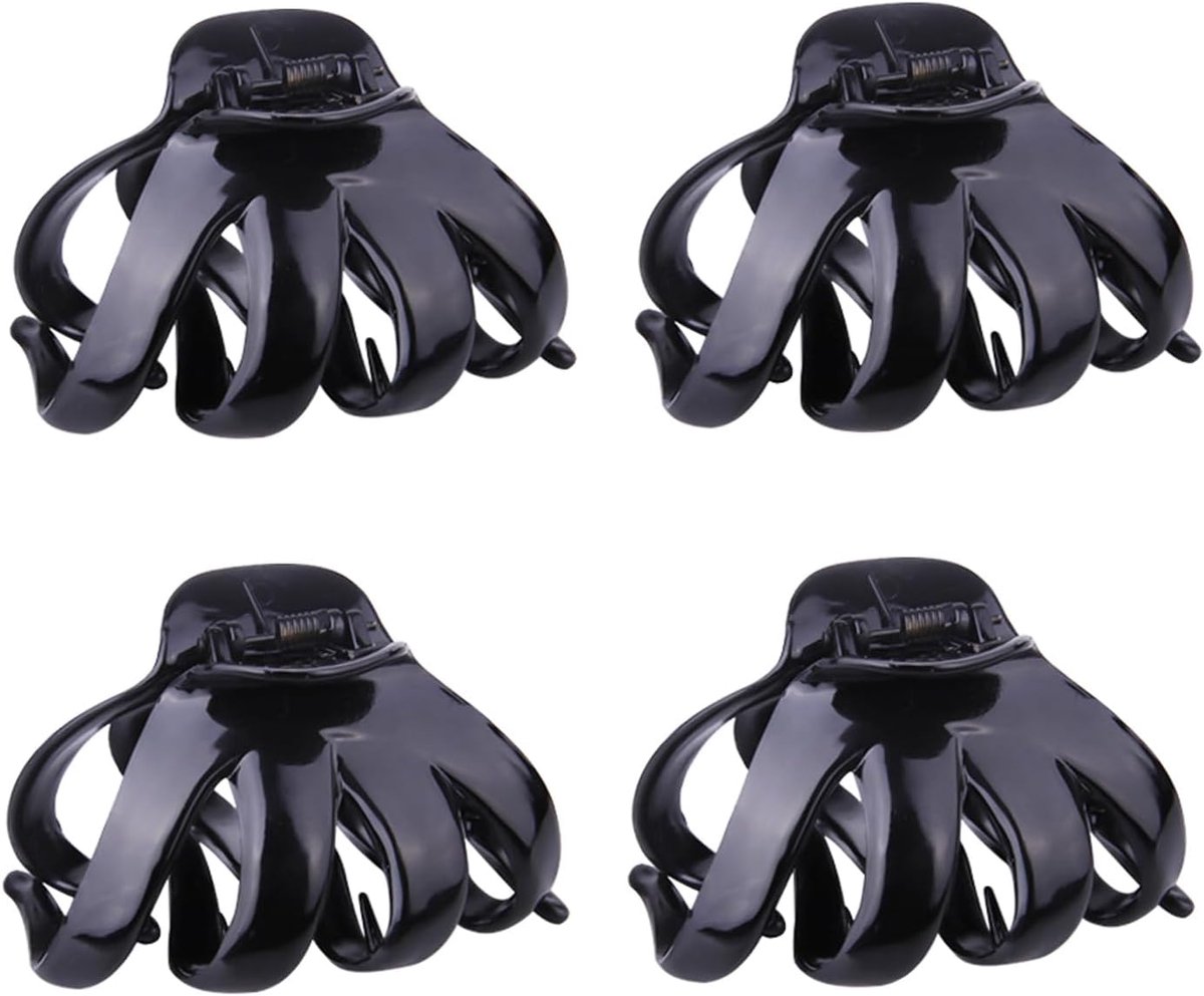 Haarklemmen Set - Grote Clips - Haar Styling - Antislip Ontwerp - 4 Stuks - Zwart