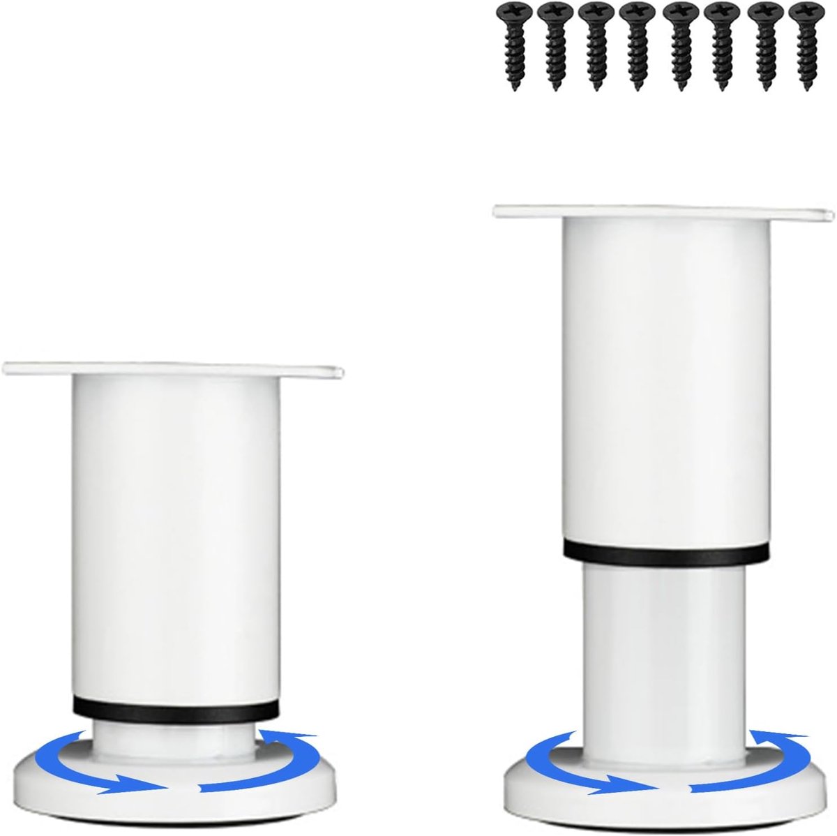 Meubelpoten Set - Hout Verstelbaar - Meubels Verhogen - Sterk Draagvermogen - 8-42 cm - Wit