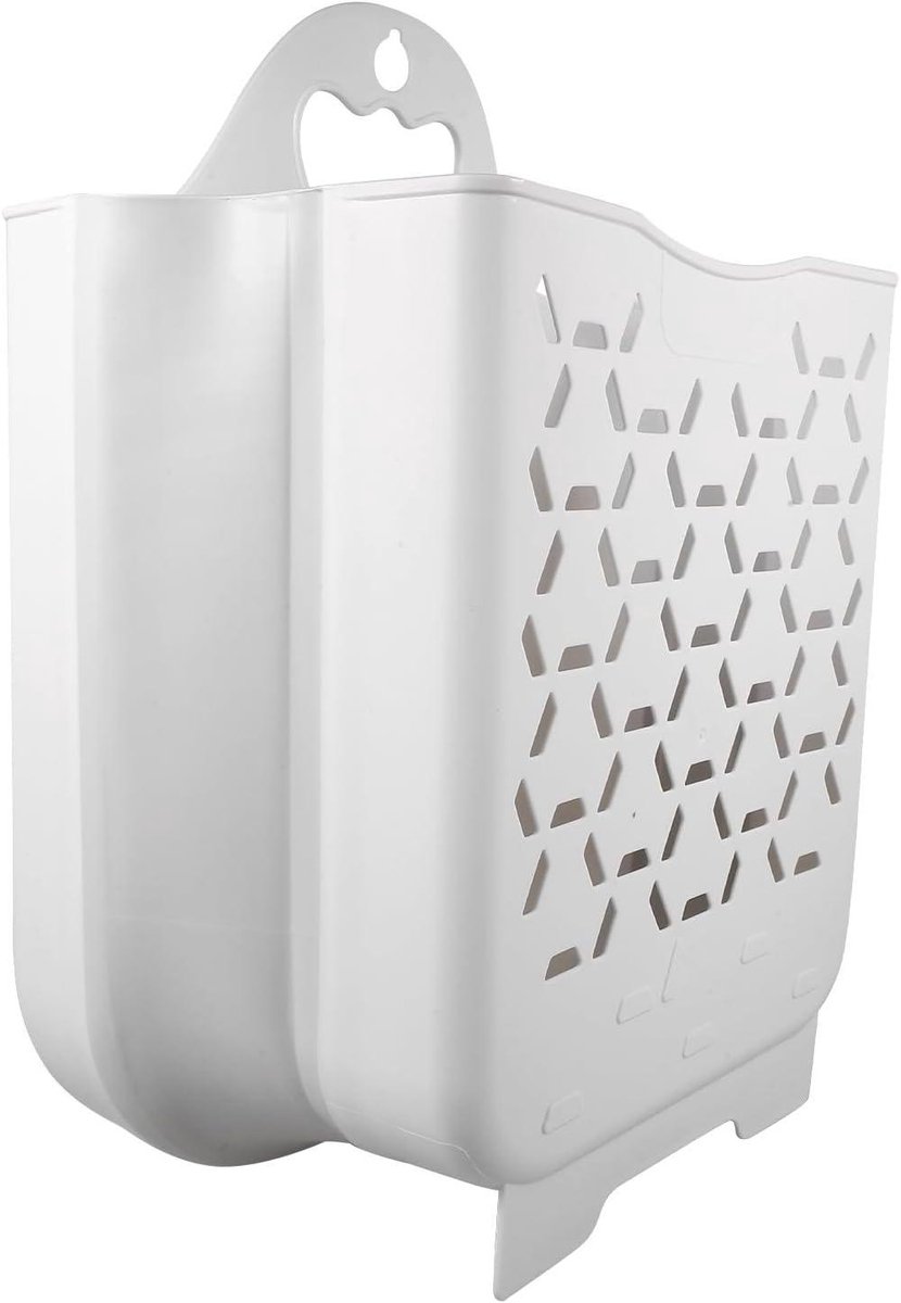 Opvouwbare Wasmand - Hangende Mand - Kleding Opbergen - Ventilerend Design - Middelgroot - Wit
