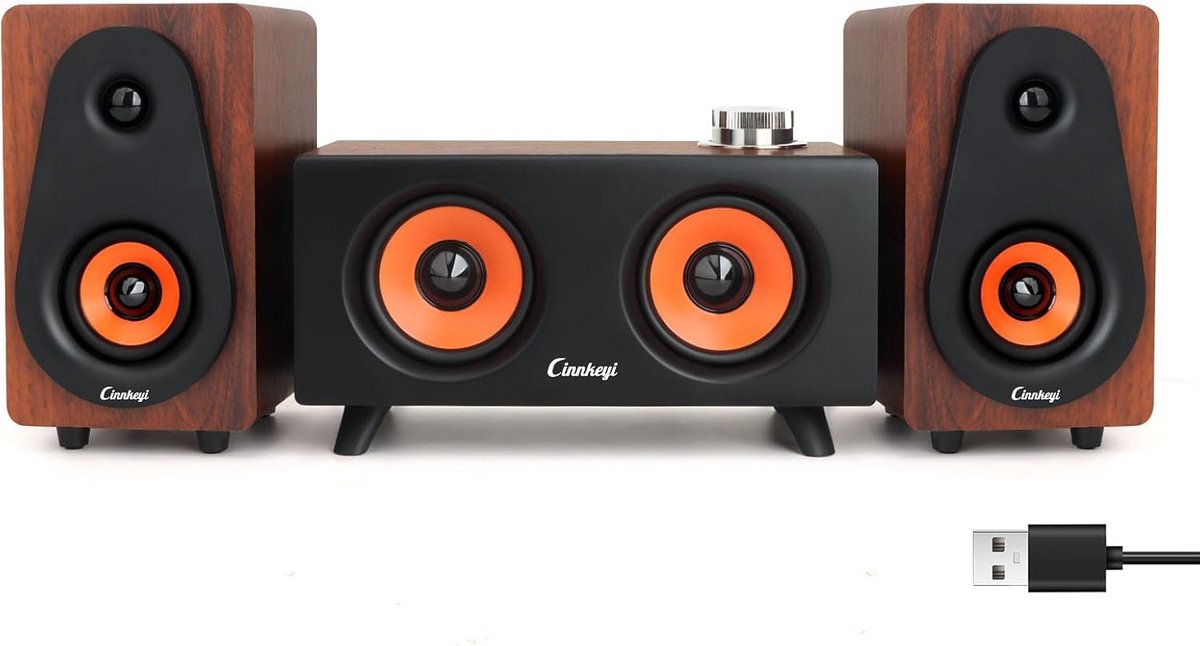 2.1 PC Speaker Set met Subwoofer - Bluetooth & USB voor Desktop, Laptop en Tablet