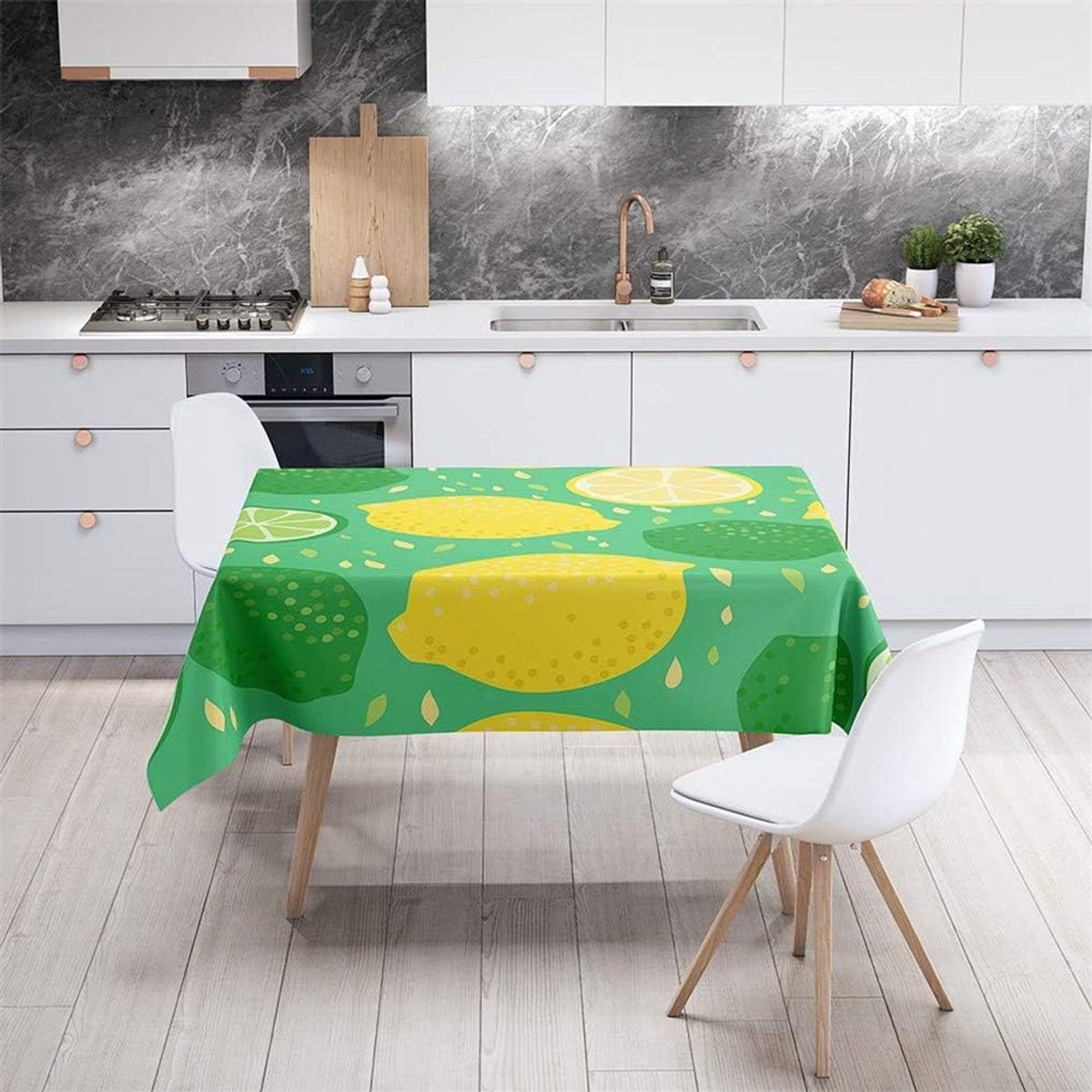 Tafelkleed Citroen - Zomerkleed - Tafeldekking - Waterafstotend - 100x140cm - Geel Groen