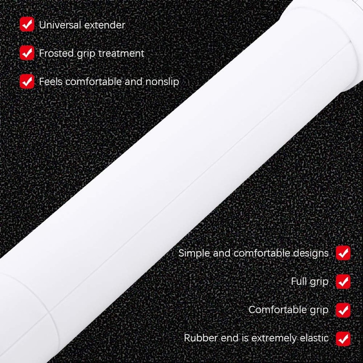 Keu Verlenger - Biljart Accessoire - Biljart Spelen - Hoge Hardheid Rubber - 30 cm - Zwart