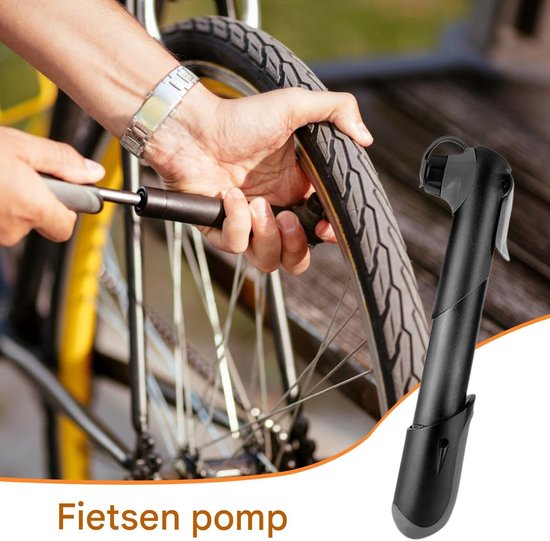 Fietspomp Compact - Lichtgewicht pomp - Banden oppompen - Met drukmeter - 18 cm - Zilver — afbeelding 5