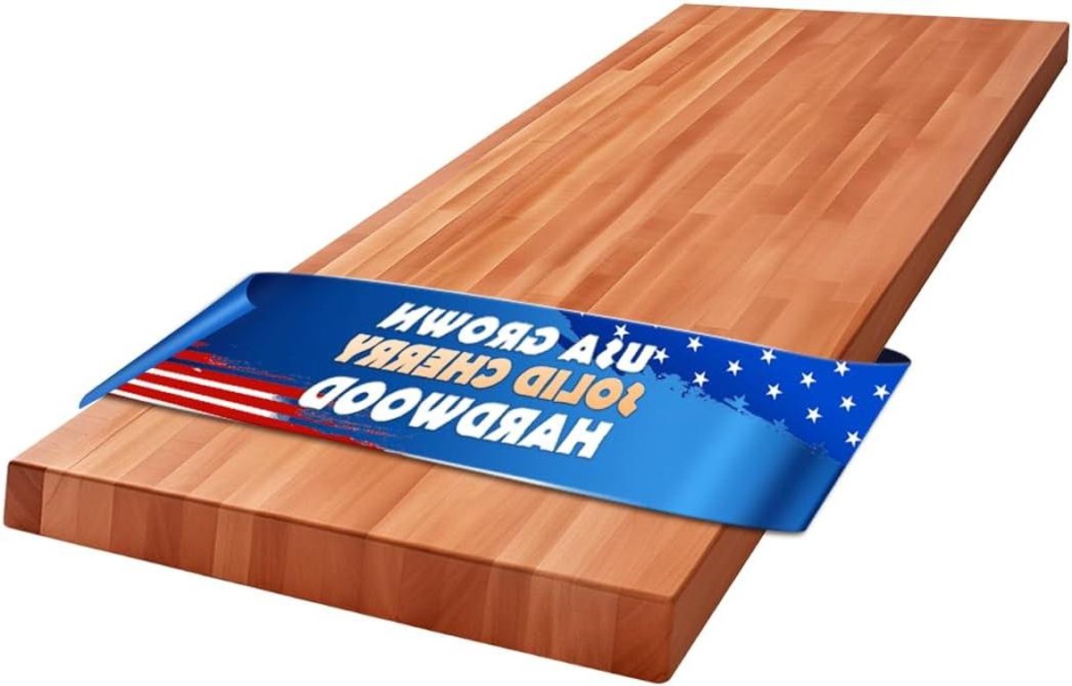 Slagerblok aanrecht - Werkblad hout - Keuken werkblad - Massief Amerikaans kersenhout - 38 cm dik - Natuurlijk