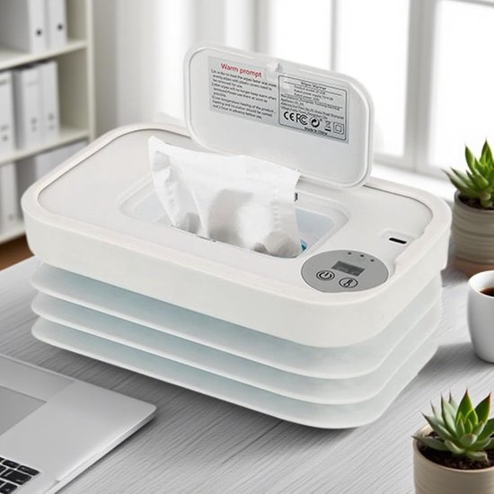 Baby Doekjes Warmer - Draagbare Verwarmer - Comfortabel Op Reis - Snelle USB Verwarming - 20 x 12 cm - Wit — afbeelding 3