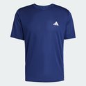 Donkerblauw sport T-shirt met witte Adidas logo op de borst.