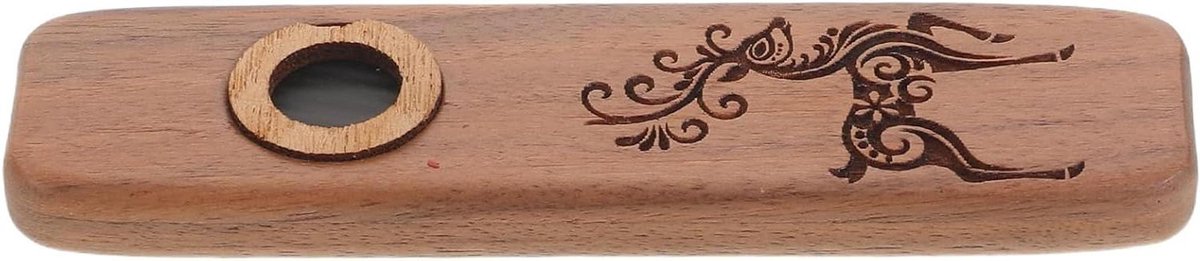 Houten Kazoo - Muziekfluit Blaasinstrument - Muziek Maken - Unieke Houtnerf - 10.4 cm - Bruin