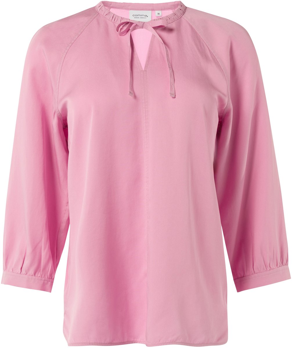 comma - female - Tuniekblouse van lyocell met logoknopen