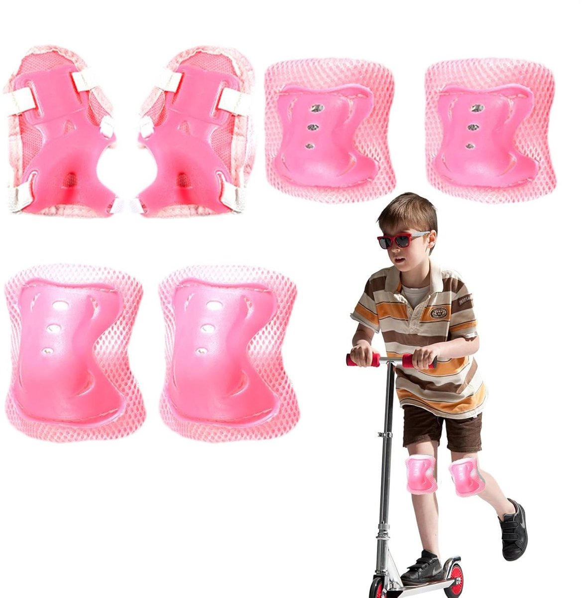 Kinder Beschermingsset - Knie Elleboog Pols - Sportieve Activiteiten - Gegarandeerde Slagvastheid - 30 x 20 x 5 cm - Roze