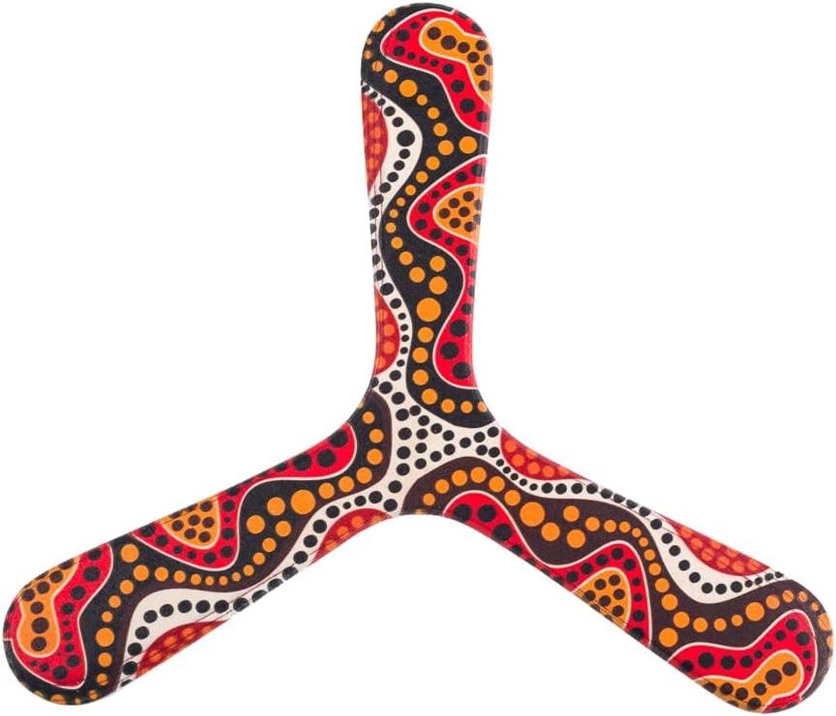 Houten Boemerang - Vliegend Speelgoed - Buiten Spelen - Australische Motieven - 24 x 24 x 10 cm - Niet gespecificeerd