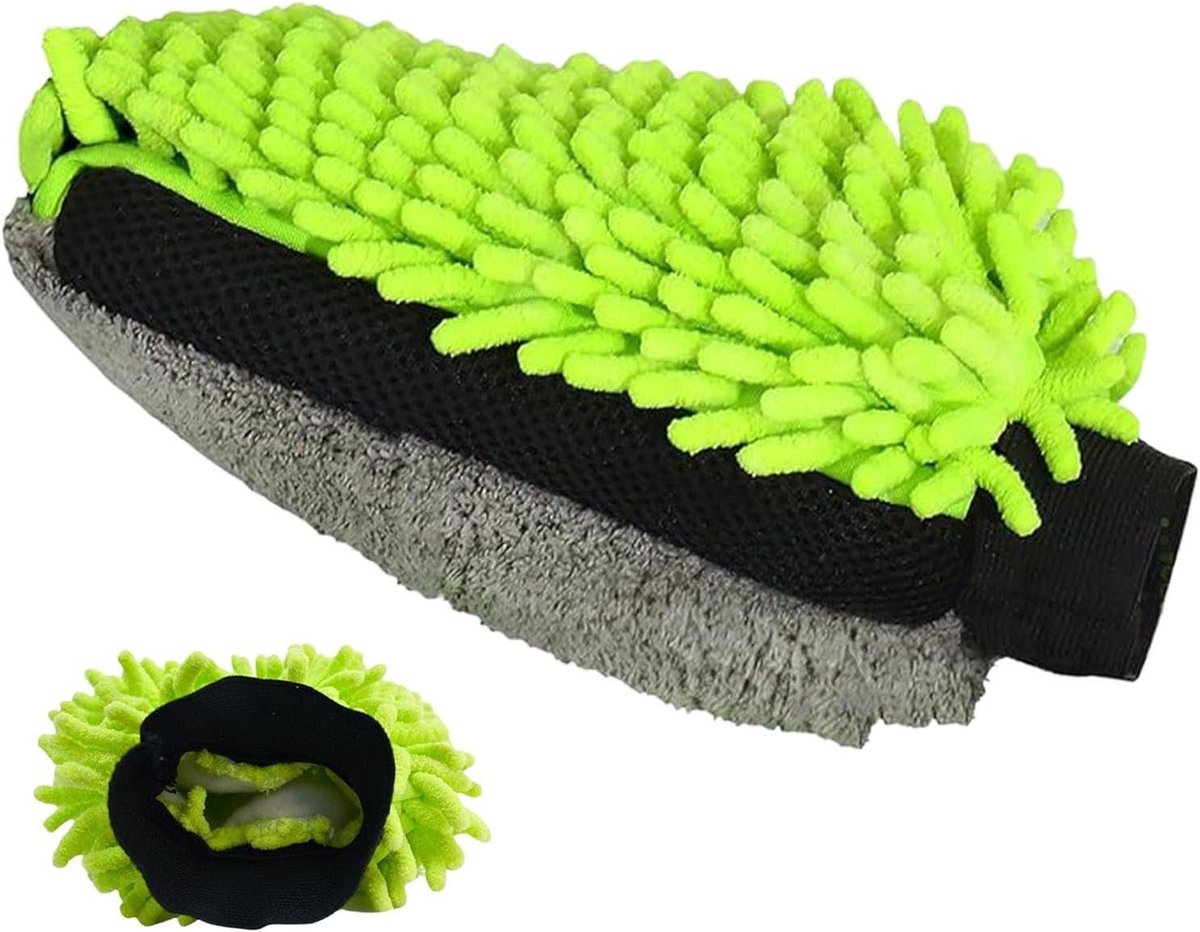 Washandschoen - Scrub Pad - Auto Poetsen - Dubbelzijdig - 19 x 26 cm - Groen