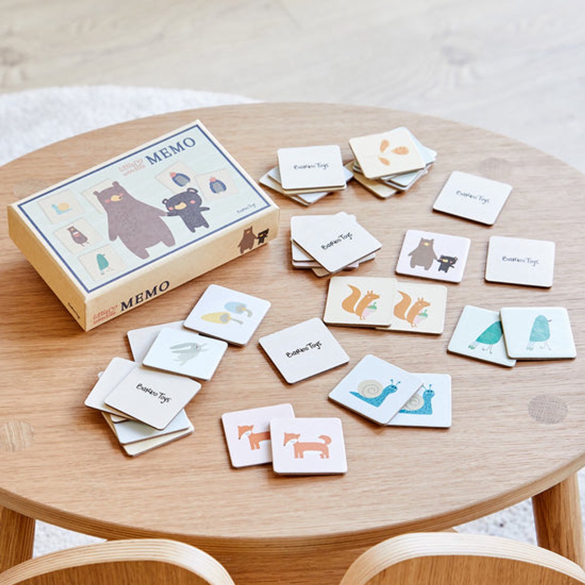 Barbo Toys little woodies memo game - educatief memory spel voor kinderen - 36 kaarten - vanaf 3 jaar