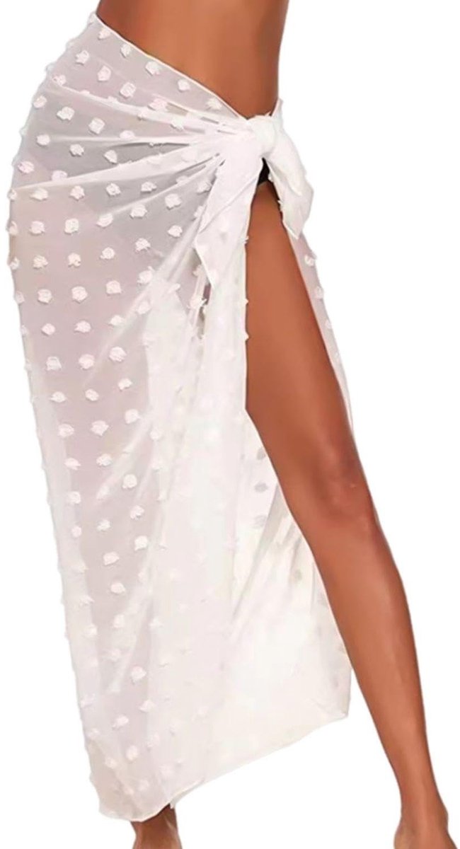 aladdien - Strandjurk - Elegante strandjurk - Zonnebescherming - Wit - Badkleding - Lichtgewicht en ademend - Geschikt voor uniseks-volwassenen - Wit