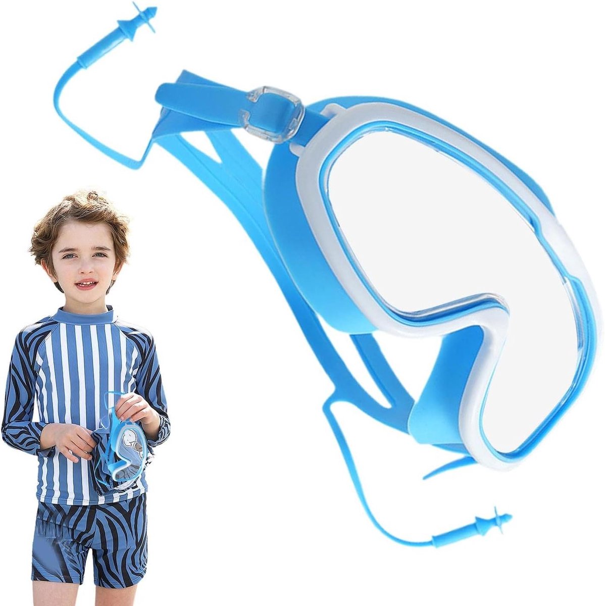 Zwembril Kinderen - Duikbril Snorkelen - Onderwater Zien - 180 Graden Panoramisch - Verstelbaar - Zwart Wit Roze Blauw