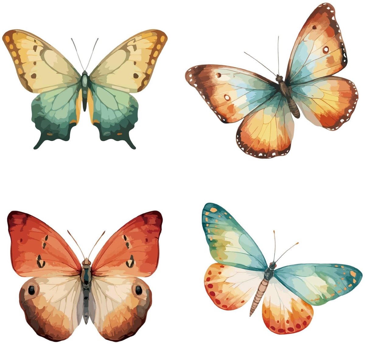 aladdien - Vlinderraamstickers - Waterdichte Insectenstickers - Anti-botsing - Kleurrijk - Voor Vogelpreventie - Voor Binnen en Buiten