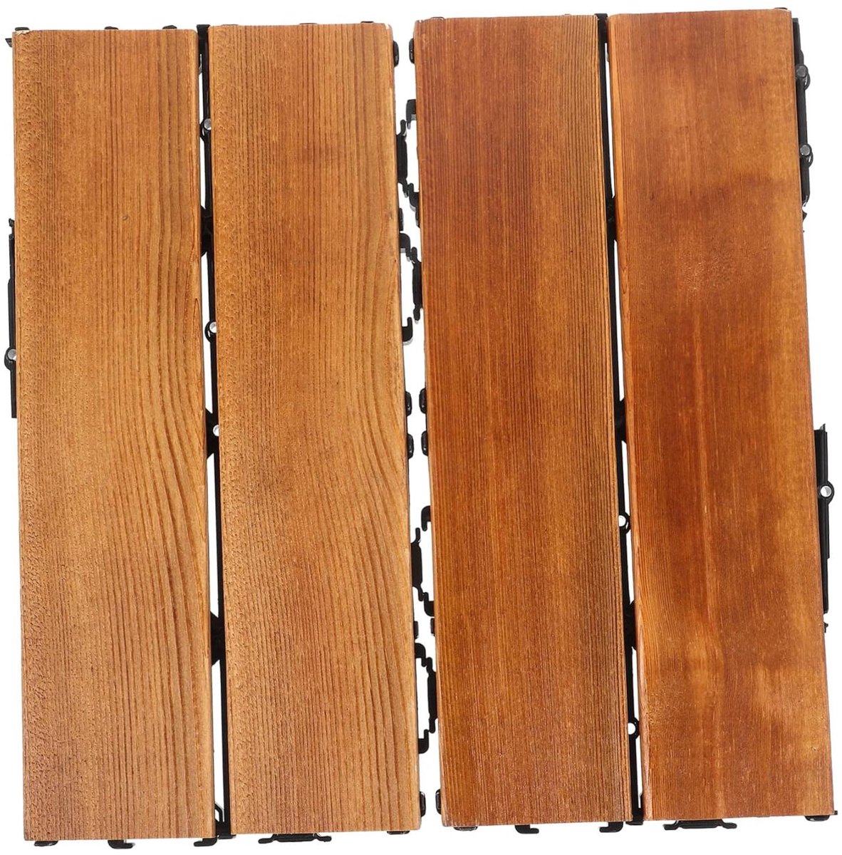 Terrastegels Hout - Vloertegels Buiten - Terras Verfraaien - In elkaar grijpend Ontwerp - 30x30 cm - Houtkleur