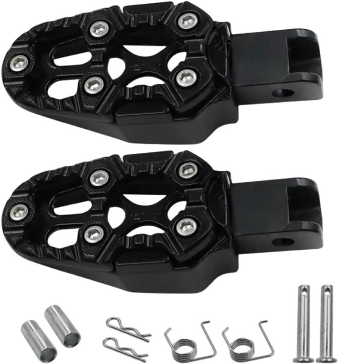 Motorfiets Voetsteunen - Voetpedalen Aluminium - Rijden Comfort - Hoekverstelbaar - 117 mm lengte - Zwart