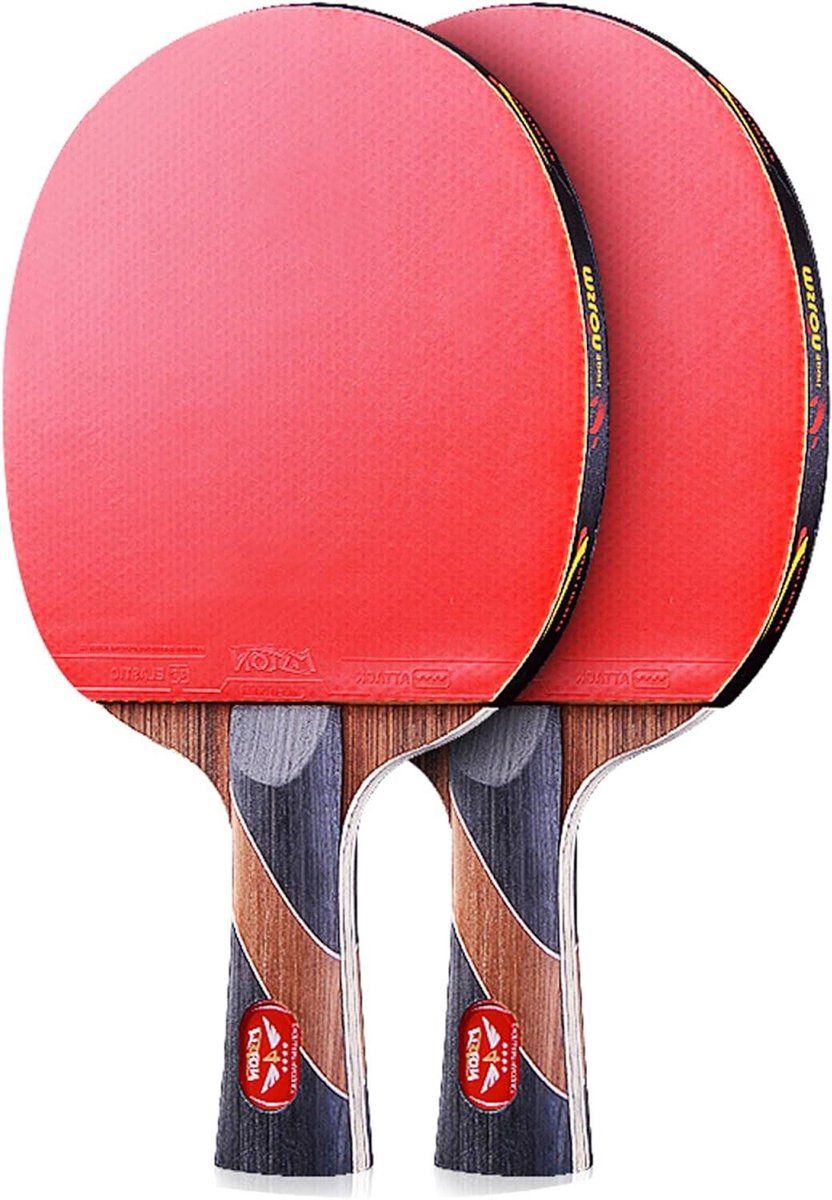 Tafeltennisbatjes Set - Ping Pong Rackets - Sport en Recreatie - 7-laags Houten Bodemplaat - 13 mm dikte - Niet gespecificeerd