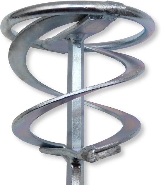 Wentelmixer Dubbele Spiraal - Mortelmixer Roerstaaf - Pasteuze Materialen Mengen - Verzinkt Staal Robuust - 70 x 500 mm - Zilverkleurig van Wentelmixer — afbeelding 5
