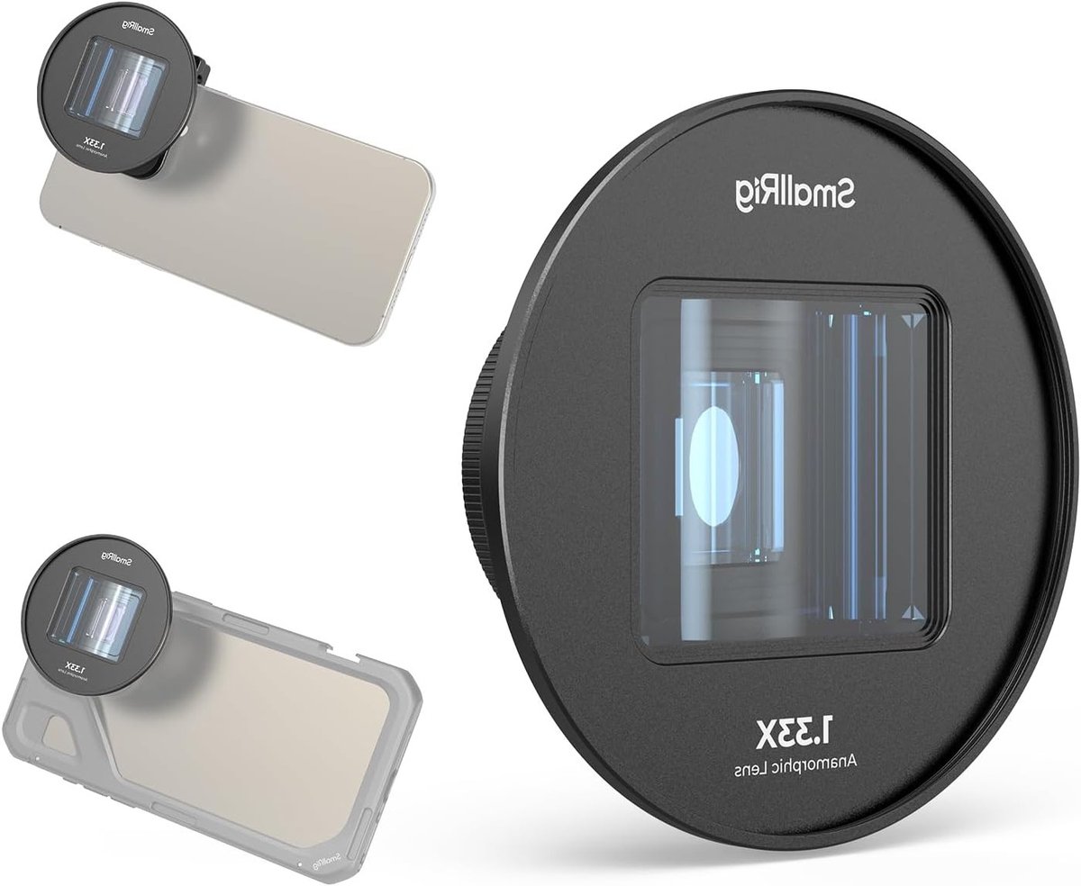 1.33X Anamorphic Lens voor Mobiele Telefoon, 2.4:1 Widescreen Film Lens met T Mount, Geschikt voor iPhone en Samsung Smartphones - Perfect voor Creatieve Videoproductie