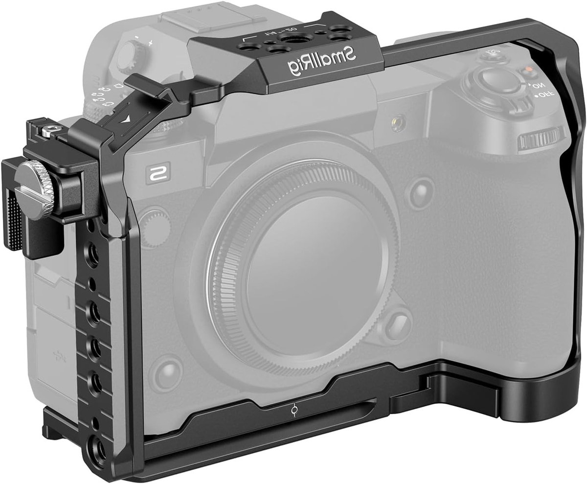 Cage voor FUJIFILM X-H2 / X-H2S met Koude Schoen, NATO Rail en Snelle Ontgrendeling voor Statief en Stabilizers - Ideaal voor Videografie en Fotografie