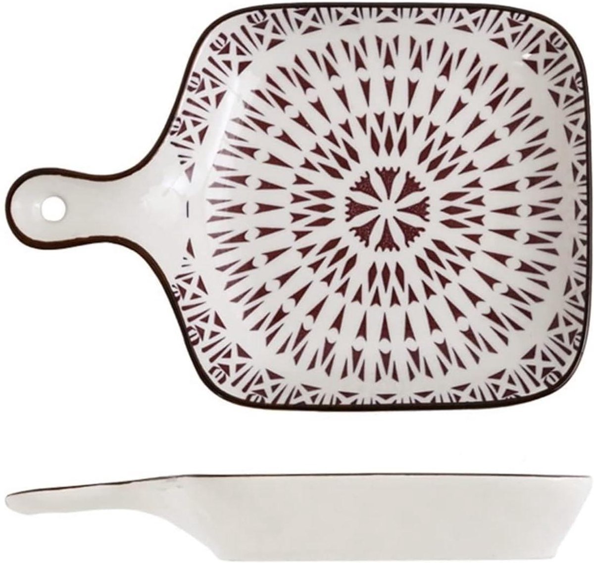 Porseleinen Ovenschaal - Keramische Bakvorm - Thuis Bakken - Met Handgreep - 22 cm - Rood