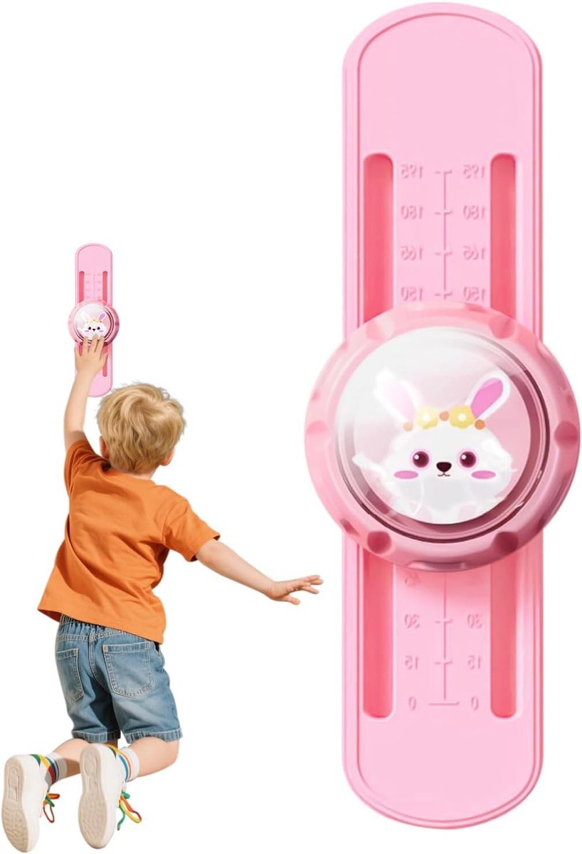 Hoogtemeter Kinderen - Groeimeter Muur - Groei Meten - Interactieve Spraakfunctie - 31 x 9 x 4 cm - Klein konijn