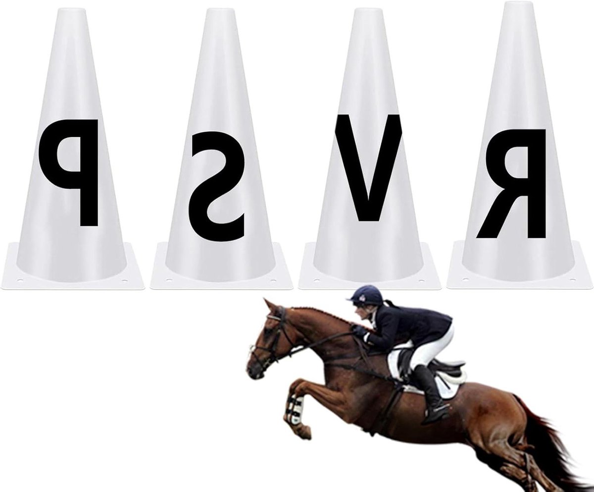 Dressage Trainingspionnen - Paardrij Kegels - Paardrijden Trainen - Met Letters - 16 cm Hoog - Oranje