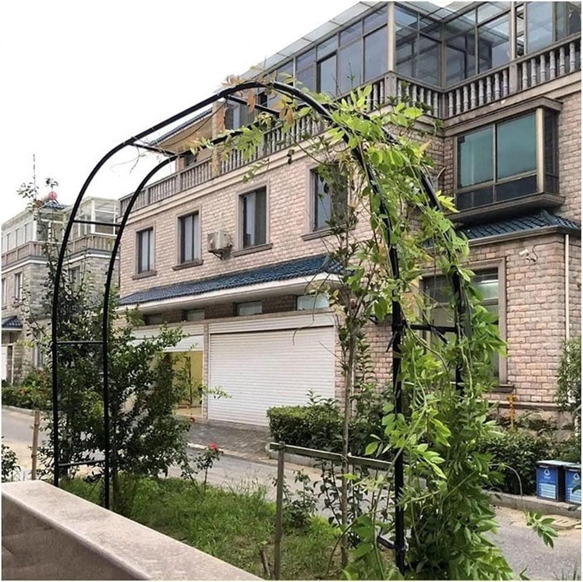 Rozenboog Tuin - Decoratieve boog Prieel - Klimplanten Ondersteunen - Stevige Metalen Constructie - 3m breed 2.2m hoog - Wit