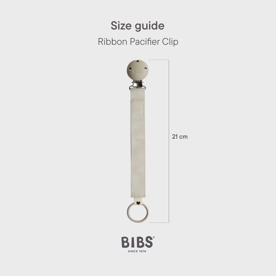 BIBS fopspeenkoord - Bevestig de fopspeen van je baby met een koord van duurzaam polyester band en nikkelvrije metalen clip - Past op alle BIBS fopspenen - Dusty Blue van BIBS — afbeelding 4