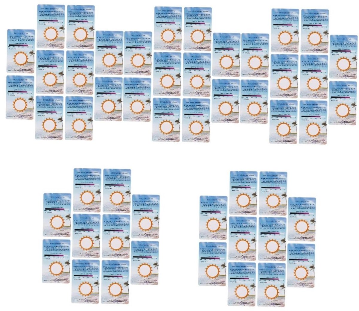 UV testkaarten - UV-identificatiekaarten UV-straling testkaarten - UV-straling meten - Compact formaat breed inzetbaar - 10 stuks - Multicolor