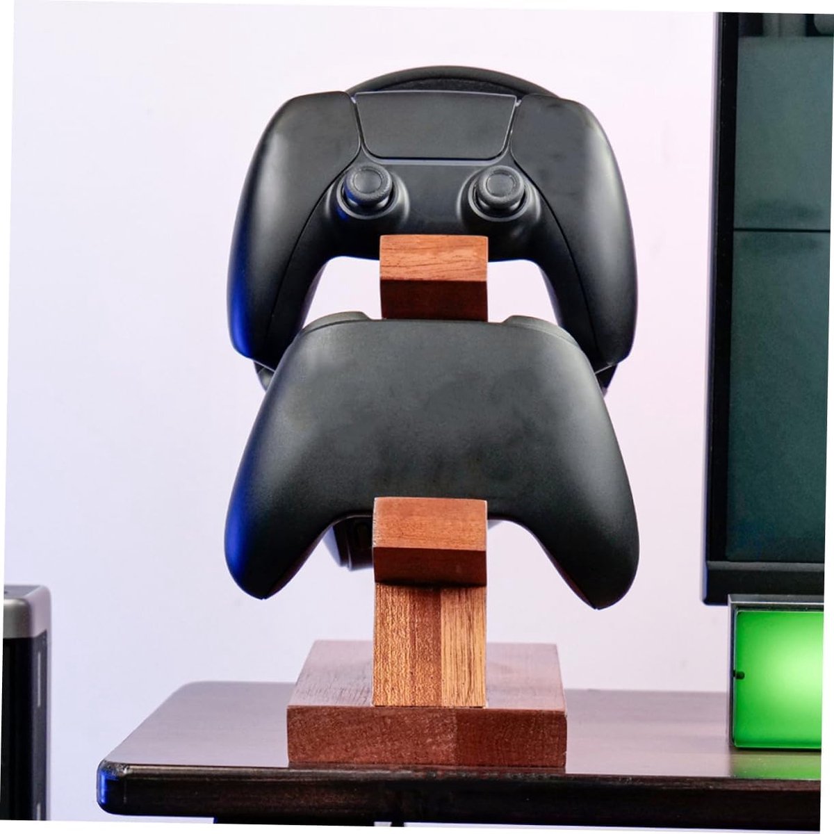 Controller Standaard - Opberghouder Hanger - Gaming Setup - Stevig Hout - 24.5 cm - Bruin — cadeau in Gadgets - foto 6
