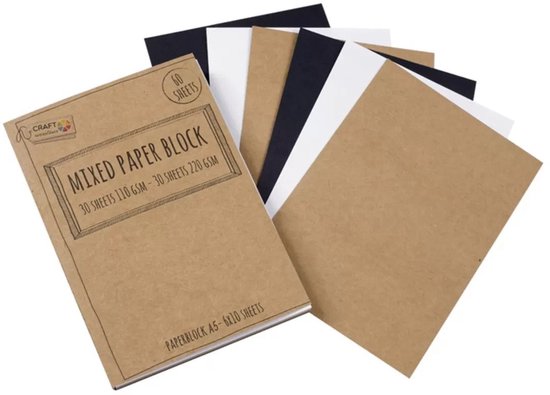 Craft Sensations papierblok handlettering A5 60 vel tekenpapier.