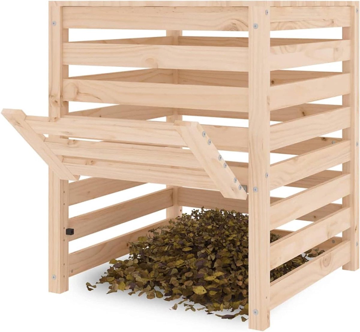 Compostbak Hout - Compostvat Tuinafval - Compost Maken - Massief Grenenhout - 635 x 635 x 775 cm - Bruin