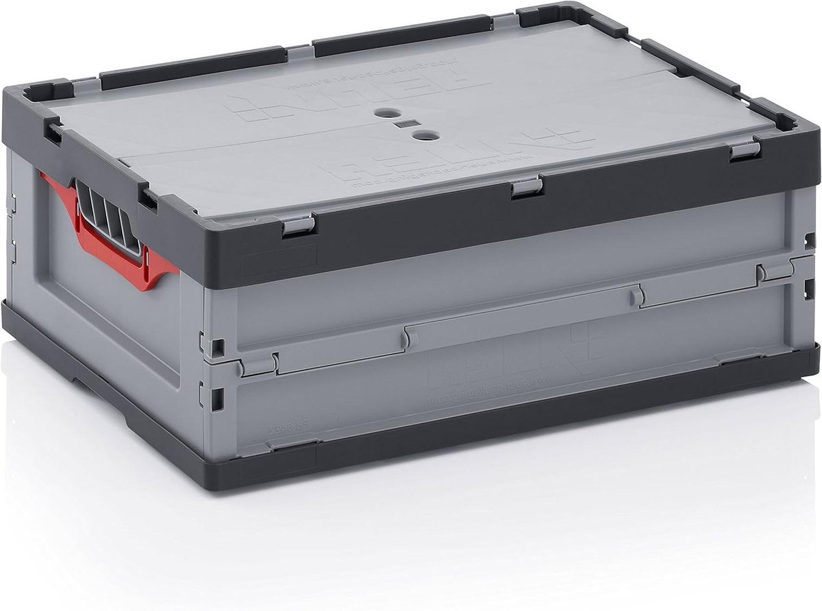 Inklapbare Opslagbox met Klapdeksel 60x40x22 cm, 46L - Stapelbare Transportkist