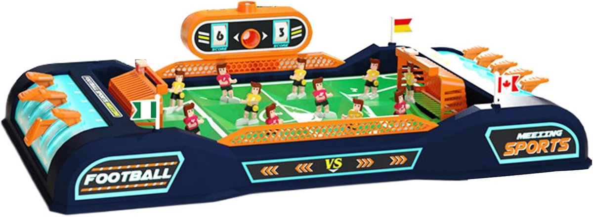 Voetbaltafelspel, tafelvoetbal, familiespel, interactief speelgoed, voetbalset met keeper, educatief speelgoed, sport voor de nacht met het gezin，6 voetballen