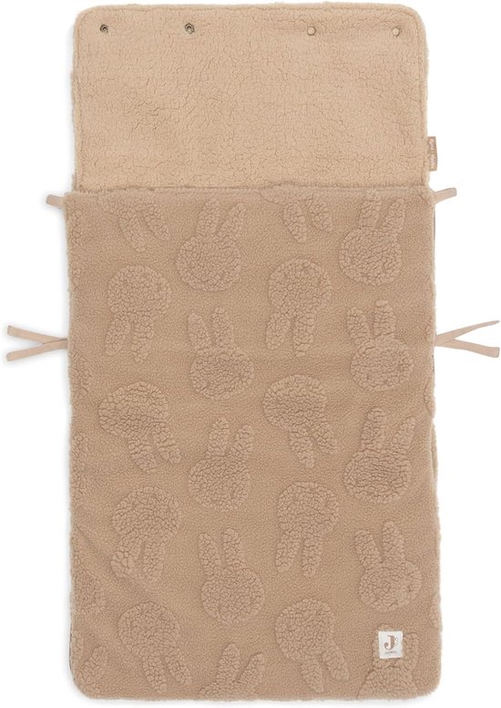 Baby Voetzak - Winterzak Kinderwagen - Warm Blijven - Jacquard Teddy Stof - 42 x 82 cm - Biscuit — afbeelding 3