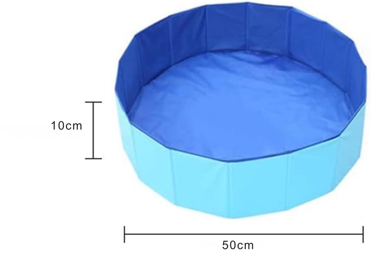 SNJY® Hondenzwembad - Hondenbad - Hondenzwembaden - Opvouwbaar - Rond - 50 x 10 cm - Blauw