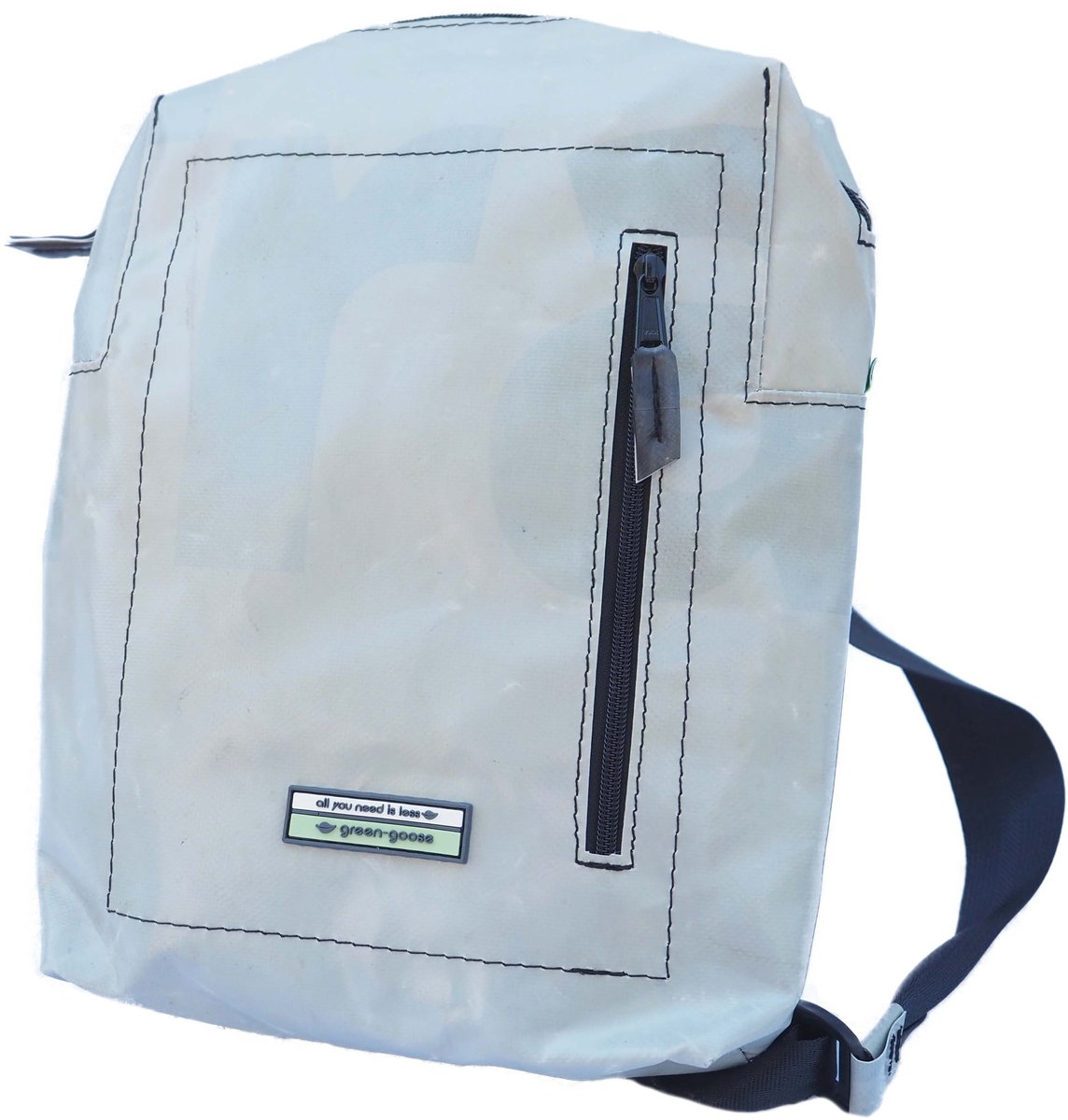 green-goose® Kinder Rugzak Silnice | Groen, Zilver | Backpack Rugtas van Upcycled Vrachtwagenzeil | Stevig en Duurzaam | 23x33x8cm | Gerecycled Materiaal uit Europa