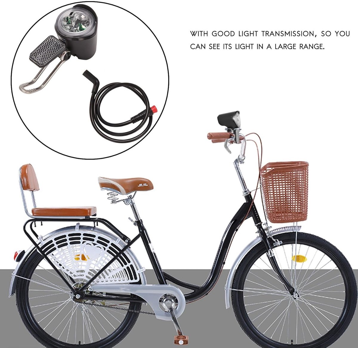 VHV - E-bike koplamp - LED voorlicht voor elektrische fiets - fiets koplamp 6V-60V waterbestendig - voor e-bike, e-step en scooter thumbnail 7